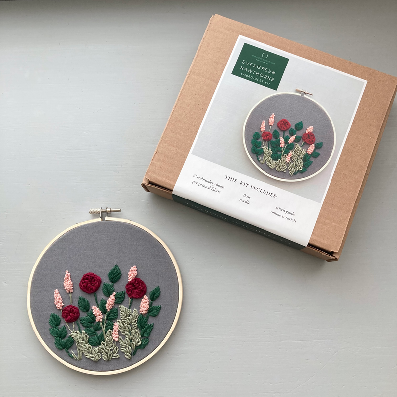 Hand Embroidery KIT - Hawthorne in Evergreen