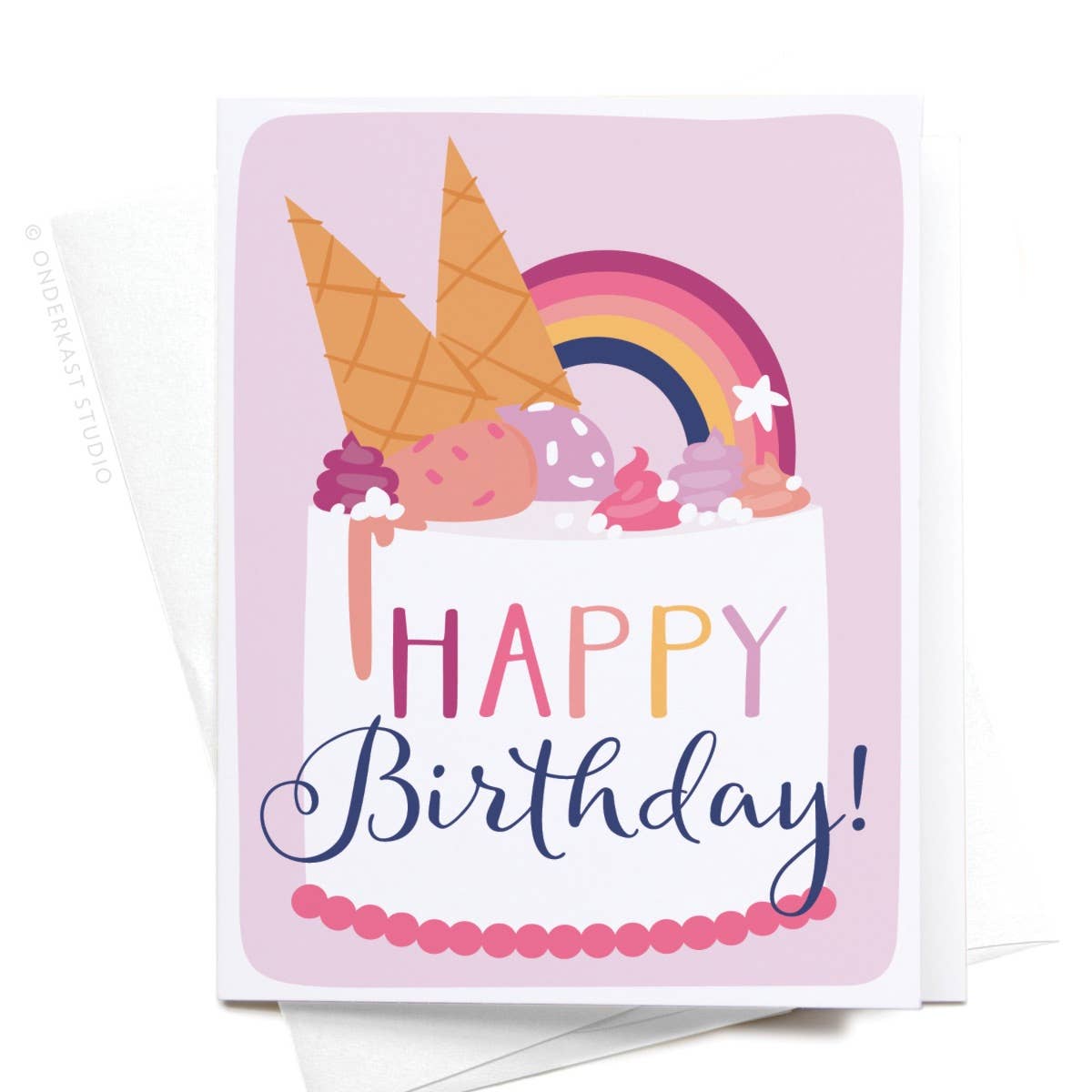 Happy Birthday Ice Cream Cake Greeting Card