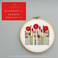 Hand Embroidery Kit - Wildwood in Sangria