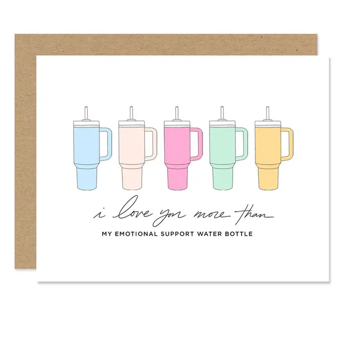 Emotional Support Water Bottle Card