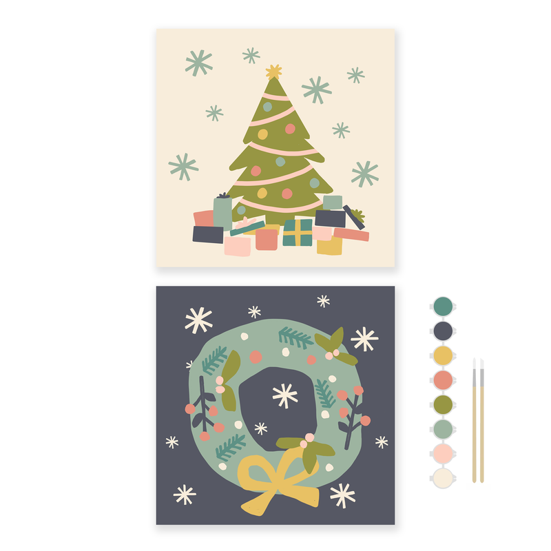 Cozy Holidays Paint by Number Kit + Travel Easel