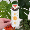 Folk Cup Die Cut Bookmark (recycled cardstock) unpackaged