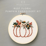 Embroidery Kit - Rust Floral Pumpkin