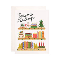 Season's Readings Greeting Card - Christmas Bookstore Card