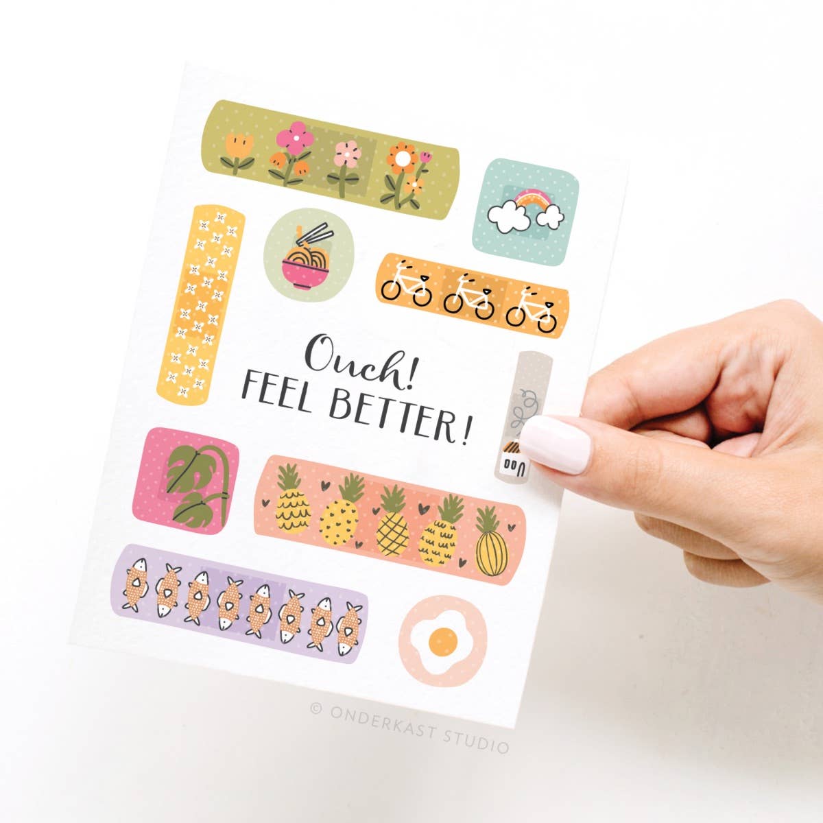 Ouch! Feel Better Bandages Greeting Card