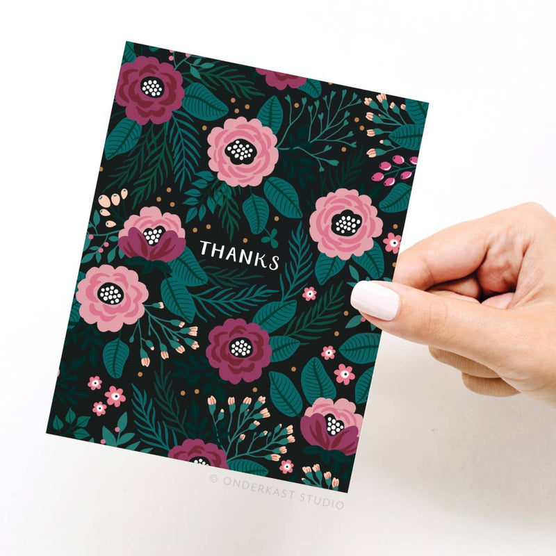 Thanks Floral Greeting Card