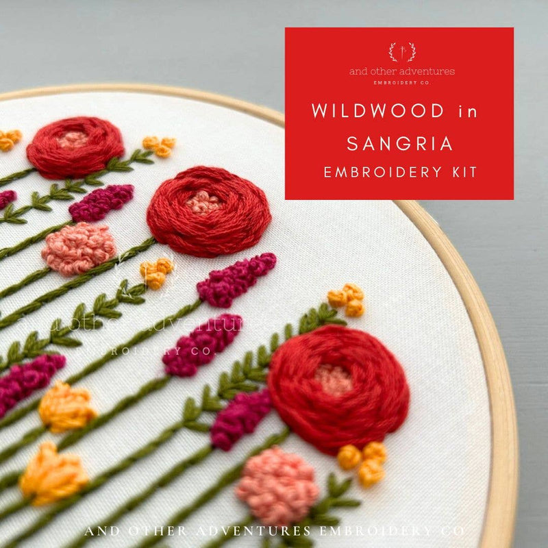 Hand Embroidery Kit - Wildwood in Sangria