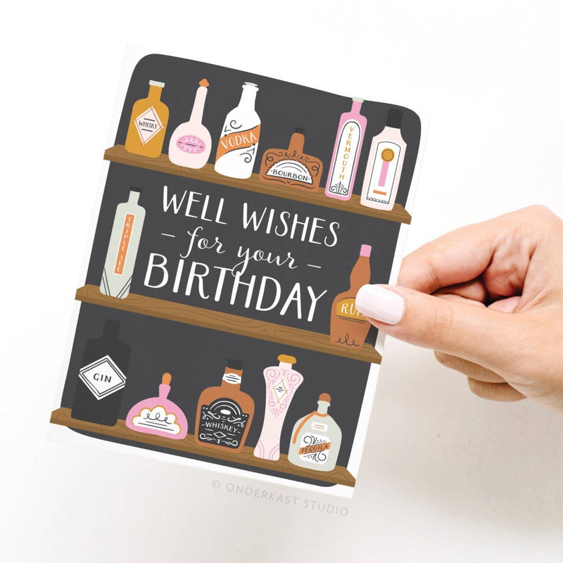 Well Wishes for Your Birthday Bar Shelves Greeting Card