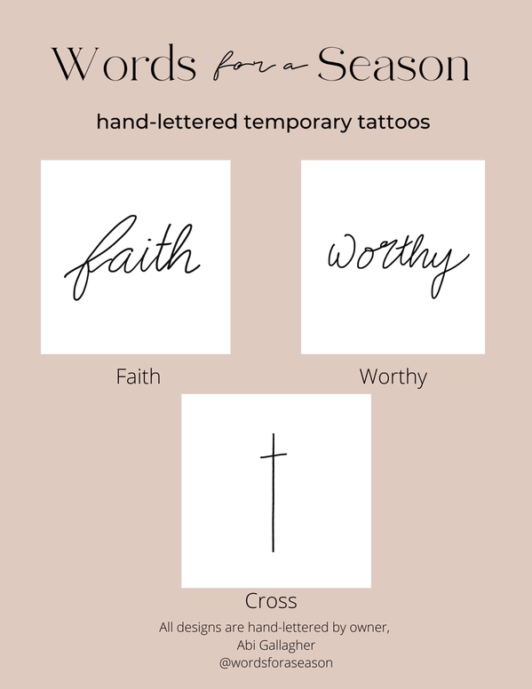 Temporary Tattoos - 3 Pack Faith